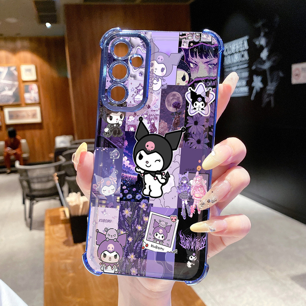 Tương thích với Samsung Galaxy A17 A07 A15 A05 A35 A55 A14 A34 A56 A36 A06 A16 Heart Melody Kuromi Vỏ mạ trong suốt Vỏ chống rơi