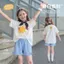 Mùa Hè Bé Gái Tay Ngắn In Hình Áo Thun Trẻ Em Rời Áo Quần Áo Vừa Lớn Trẻ Em Cotton Nguyên Chất