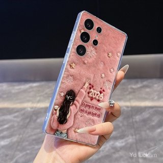 Ốp điện thoại chống va đập trong suốt phong cách nữ tính dễ thương 2026 Thích hợp cho Samsung S26ULTRA / A03 / F14 / A36 / A22 / A52S / A54 Vỏ điện thoại chống sốc