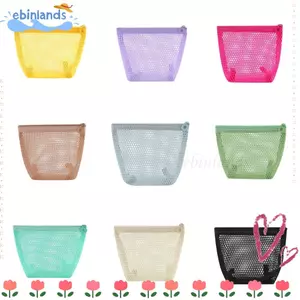 Ví đựng tiền xu dây kéo EBINLANDS, Túi đựng mỹ phẩm trong suốt Mini, Túi trang điểm di động bằng lưới