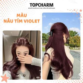 [NHIỀU DƯỠNG] Thuốc nhuộm tóc NÂU TÍM VIOLET phủ bạc tốt Chamis lên màu chuẩn không tẩy tóc tặng bộ dụng cụ