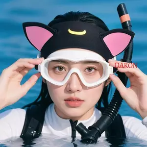 Mũ lặn ngoài trời DARON, Băng đô lặn tầm nhìn rõ ràng chuyên nghiệp, Thời trang dễ thương Neoprene Wetsuit Hood Tai mèo Băng đô bơi đi biển