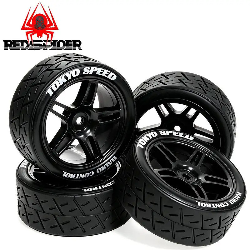 4 Bánh Xe Lốp Trôi Cứng 1 / 10 65 Mm Cho Tamiya TT01 TT02 XV01 PTG-2 Kyosho HPI HSP RC Drift Car On Road Touring Racing Car Tamiya Kyosho HPI Mugen Sakura 10303