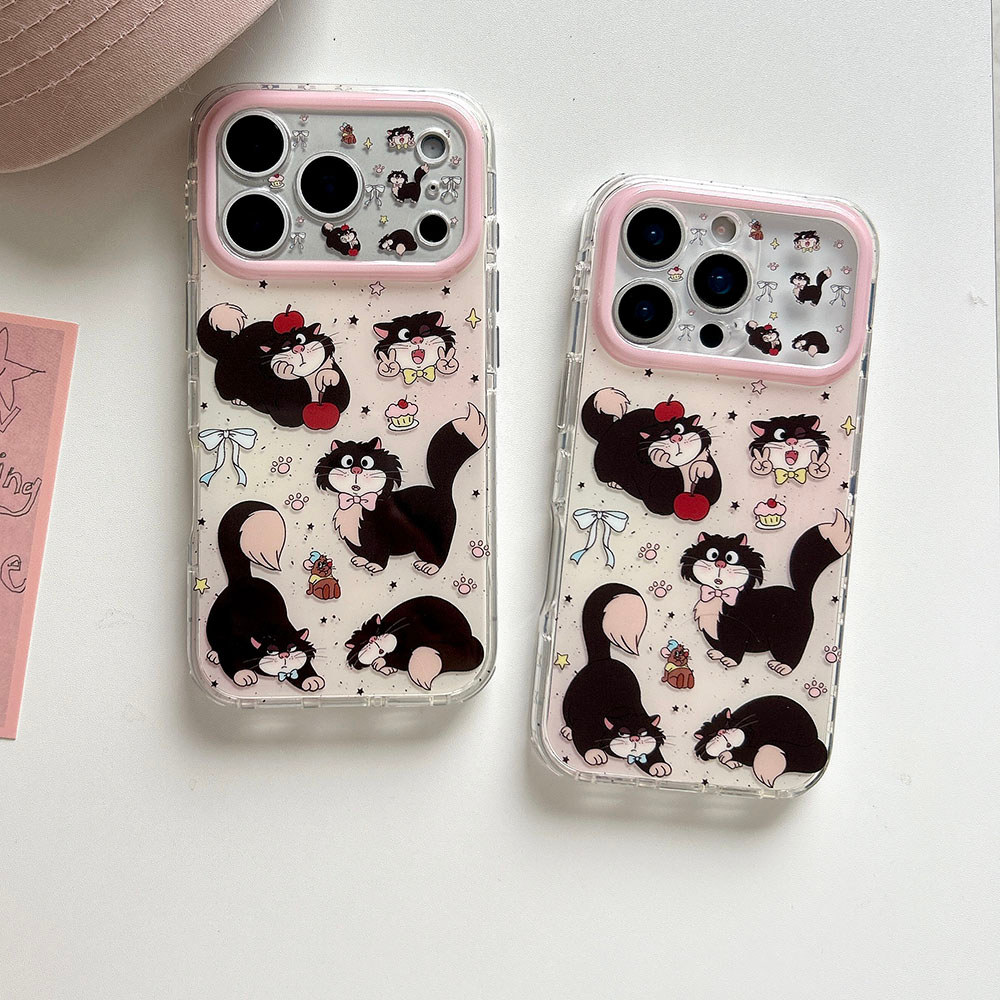 Ốp Lưng Cứng Tương Thích Với iPhone 13 14 14Pro 14ProMax 15 15Pro 15ProMax 16 16Pro 16ProMax 17 17Pro 17ProMax Lucifer Cat Pattern Case
