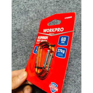 Bộ 2 cái móc khóa hình chữ D thân nhôm, có lò xo WORKPRO WP389006 - WP389007