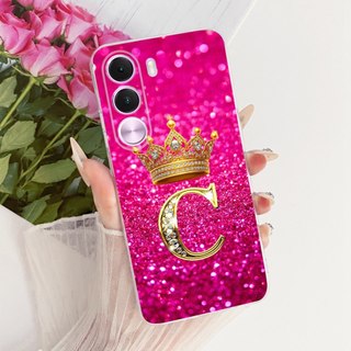 Dành Cho Realme C100 4G C100i C100x Vương Miện Thời Trang Chữ Cái Ban Đầu Cặp Đôi Vỏ Điện Thoại RealmeC100 4G Silicon Mềm TPU