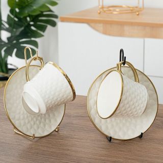 Giá đỡ trưng bày cốc và đĩa WOAY, Giá đựng đồ trang trí Giá đựng cốc trà, Giá đựng cốc cà phê bằng kim loại bền Nhà bếp gia đình