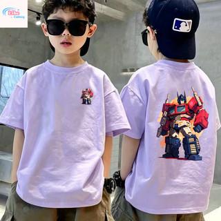 COD✅(Hồ Chí Minh)🚚 Áo phông trẻ em nam hình robot, áo thun ngắn tay thoáng mát.