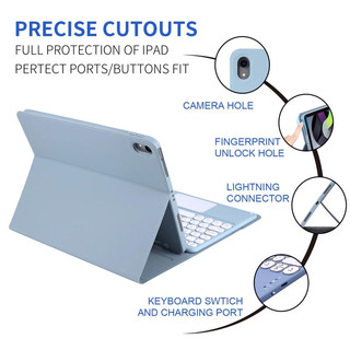 Ốp lưng có bàn phím Touchpad cho Samsung Galaxy Tab S6 Lite A8 A9 A9 + A11 A11 + S9 + S9 FE S10 FE S10 lite S9 FE + S7 FE Vỏ bọc chuột Bluetooth bằng da từ tính