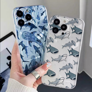Ốp Lưng Họa Tiết Cá Voi Cá Mập Đại Dương Cho IPhone 16 PRO Max 14 Plus 13 12 Mini 11 Pro Max 6E Silicon Mềm Trong Suốt