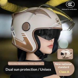 QMP Mới Tiêu Chuẩn Quốc Gia 3C Chứng Nhận Xe Máy Mũ Bảo Hiểm Nam Ấm Áp Mùa Đông Xe Điện Nửa Mũ Bảo Hiểm Nữ Bốn Mùa Mũ Bảo Hiểm Đa Năng