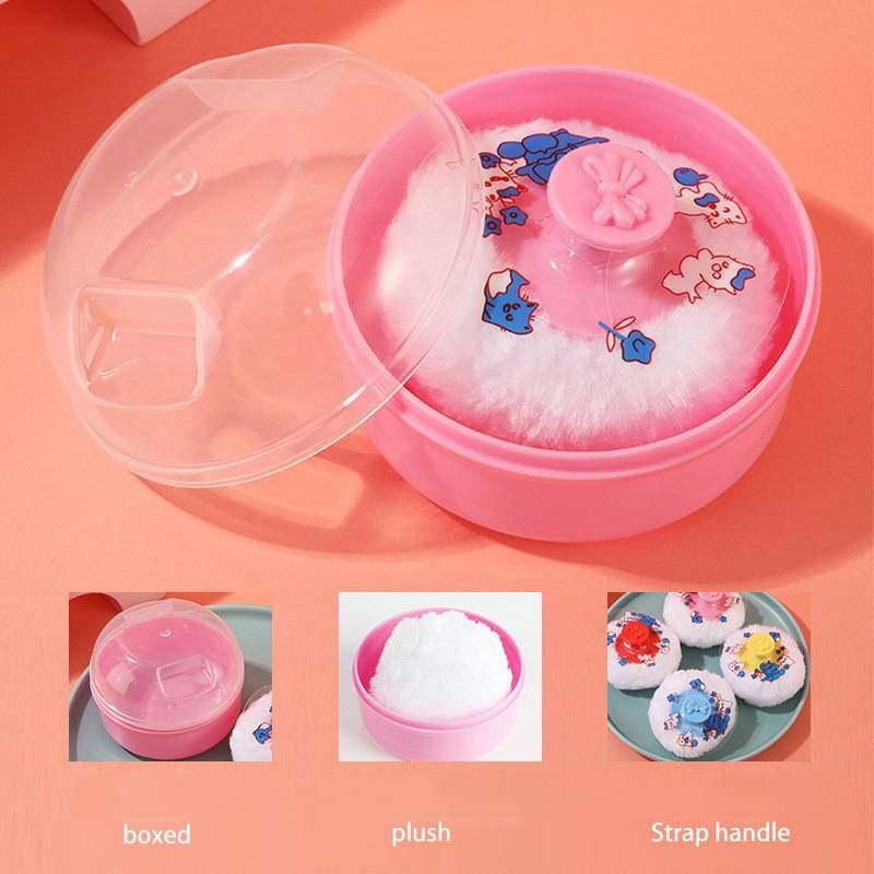 HFSHY Baby Talcum Powder Floo Box Di Động Có Thể Đổ Lại Cơ Thể Mỹ Phẩm Bột Puff Cntainer Baby Puff Case For Home Du Lịch Sử Dụng VN