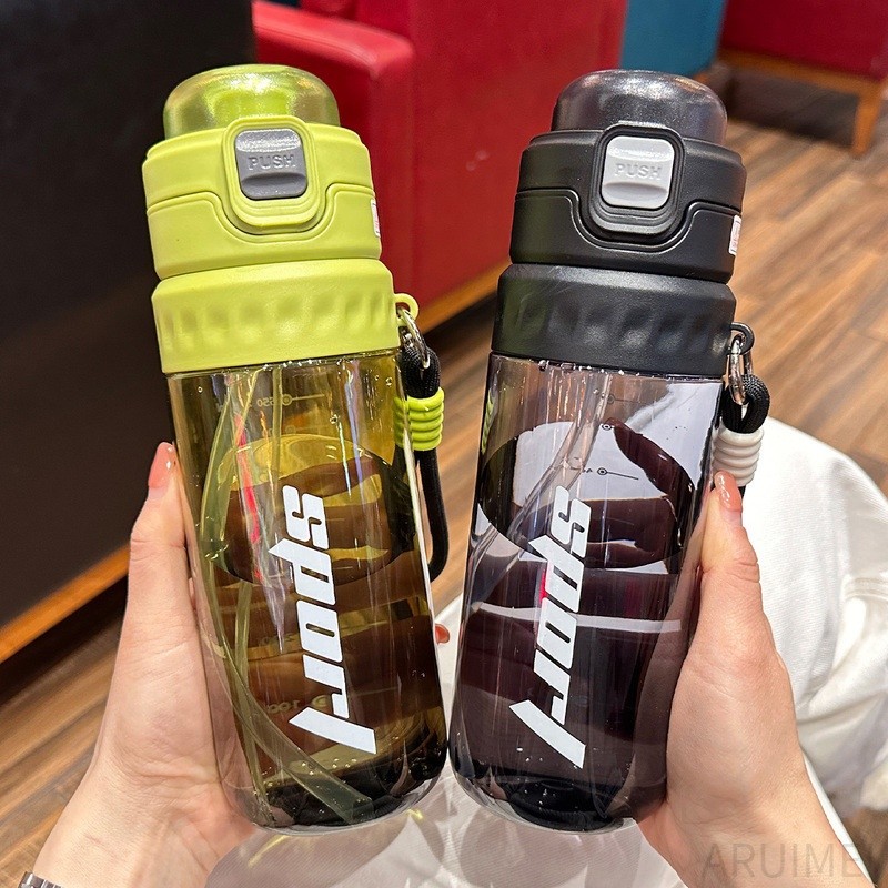 750ml Thể thao Chai nước Spray 2 Head Water Dispenser Với Cover, Leakproof Chất liệu nhựa, PC PP， An toàn thực phẩm Phòng tập thể dục Chạy đa chức năng Du lịch thuận tiện với đầu nguồn