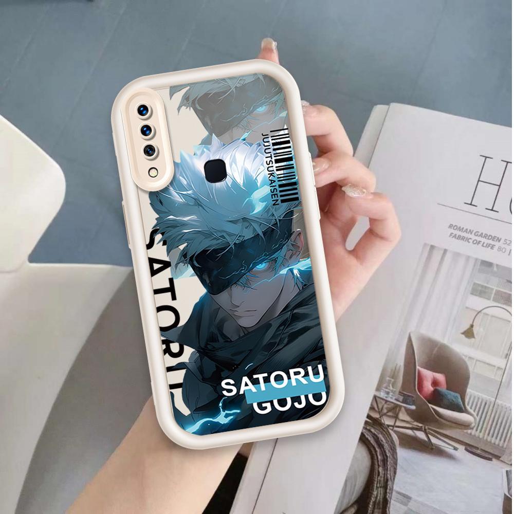 Vỏ Cho VIVO Y17 Y12 / Y12i Y15 1901 1902 1904 Vỏ Điện Thoại Mềm Màu Kẹo Silicon Hoạt Hình TPU Jujutsu Kaisen Anime Mắt Thiên Thần Mặt Sau Chống Sốc