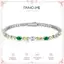 FANCIME "Eternal Duo" May Birthstone Vòng tay Tennis bạc ngọc lục bảo