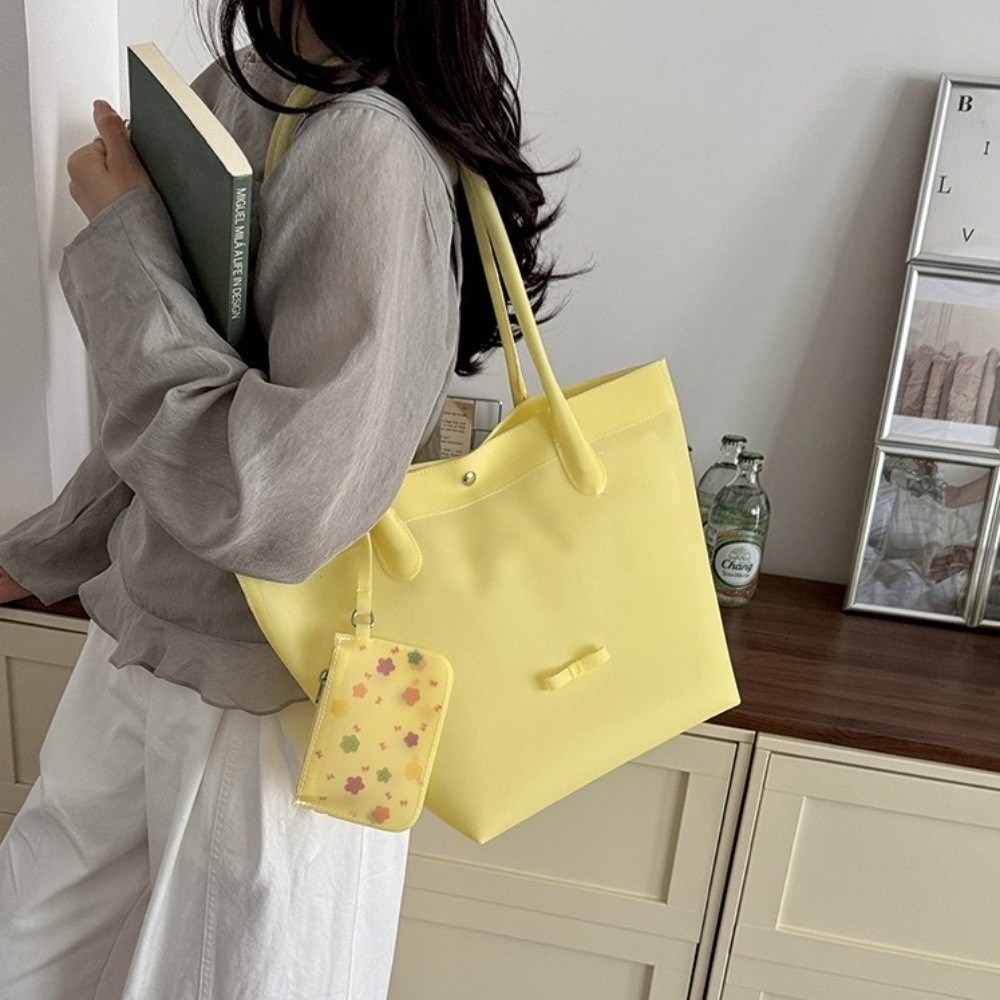 Túi xách trong suốt HOBBYIN, Túi Tote công suất lớn PVC, Túi đeo vai đi biển chống nước màu thạch trơn sành điệu