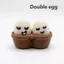 FUHUIOT Foods Clicker Móc Chìa Khóa, Trứng Chiên In 3D Pizza Cookie Clicker, Trứng Đôi Chống Thấm Nước PLA Mô Phỏng Bánh Cảm Giác Clicker Đồ Chơi Hàng Ngày