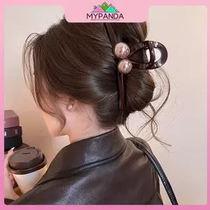 MYPANDA Ngọc Trai Thanh Lịch Vuốt Tóc Cho Nữ Bé Gái Đơn Giản Lớn Cá Mập Kẹp Tóc Nhựa Hợp Thời Trang Đa Năng Phụ Kiện Tóc Quà Tặng.