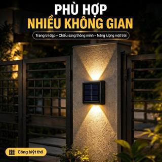 Đèn Tường LED Năng Lượng Mặt Trời, 8 Bóng Siêu Sáng, Chống Nước IP65, Tự Sáng Ban đêm