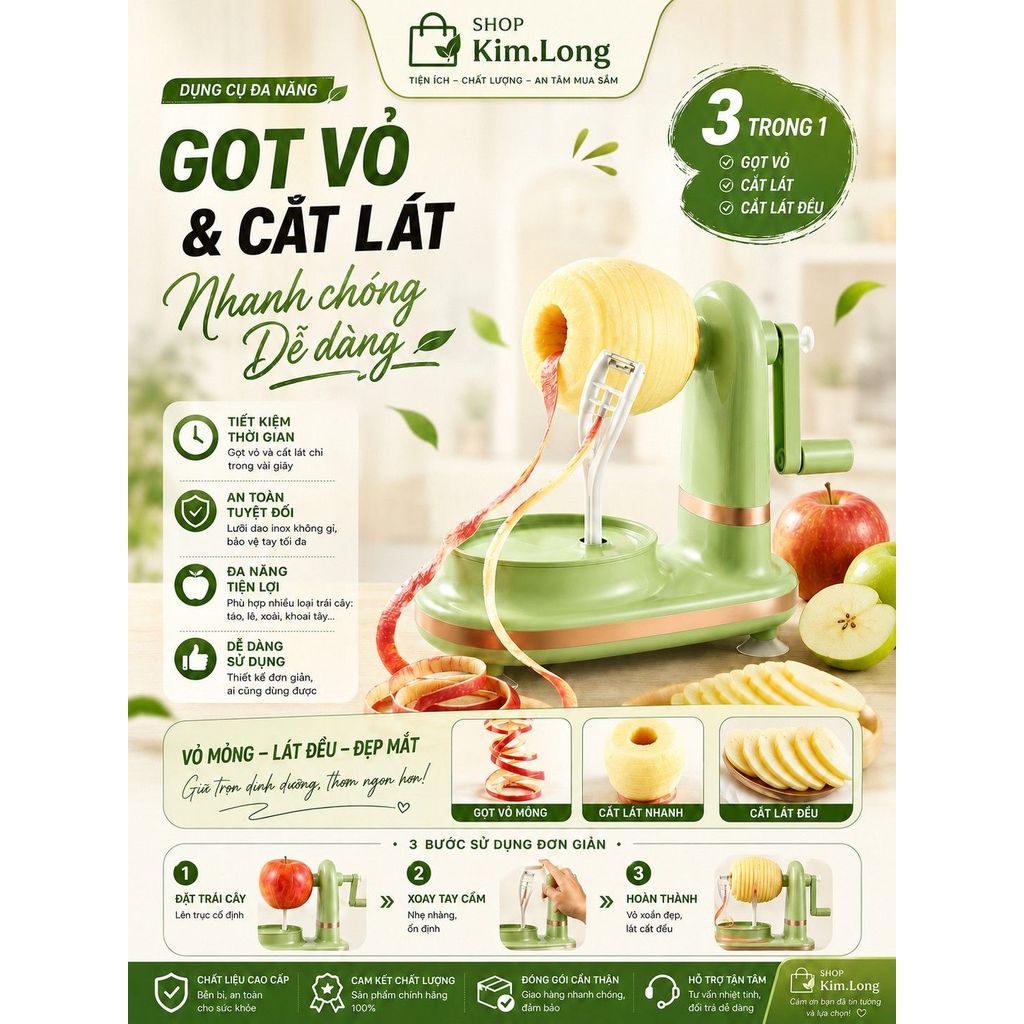 Máy gọt hoa quả trái cây đa năng - Giải pháp hoàn hảo để làm sạch vỏ trái cây!