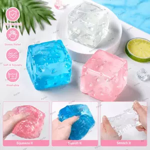 Đồ chơi kẹp phô mai mô phỏng PYCOU, Đồ chơi bóp hình khối phục hồi chậm, Đồ chơi giải nén trong suốt phô mai mô phỏng dành cho người lớn