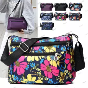 Túi Đeo Vai Nữ PYCOU, Túi Xách In Hoa Nylon, Túi Nhiều Lớp Thường Ngày Dung Tích Lớn Túi Mẹ