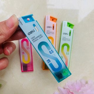 Combo 5 Ống Ruột Chì Kim Deli 0.5mm/0.7mm 2B E7003/E7004 – Nét Viết Đậm, Mượt, Khó Gãy