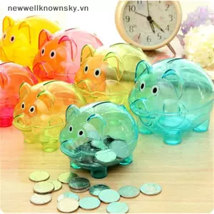 MỚI Bé Nhựa Heo Đất Đồng Xu Tiền Mặt Thu Thập Hộp Tiết Kiệm Lợn Trẻ Em Quà Tặng Đồ Chơi SKY