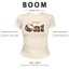 BOOM Áo Baby Tee Nữ Cotton Ôm Body-Áo Thun Ngắn Tay Y2K In Hình PhongCách Mùa Hè, Cổ Tròn Hàng Đầucách hàn quốc phong014