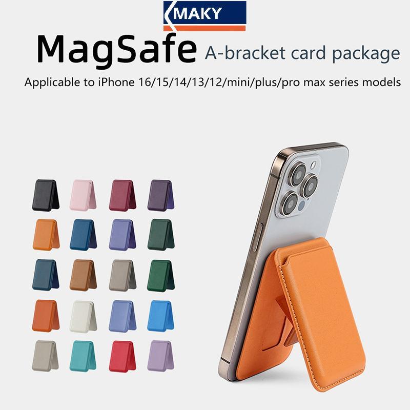 MAKY Từ Tính Cho Magsafe Ví Da Đựng Thẻ Cho 16 15 14 13 Pro Max Ẩn Đế Điện Thoại Ngân Hàng ID Thẻ Nhà Thơ Bao VN
