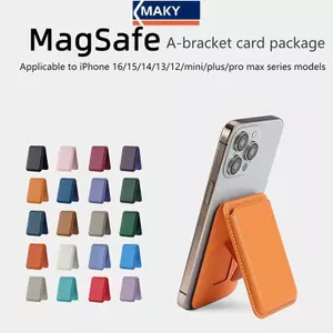 MAKY Từ Tính Cho Magsafe Ví Da Đựng Thẻ Cho 16 15 14 13 Pro Max Ẩn Đế Điện Thoại Ngân Hàng ID Thẻ Nhà Thơ Bao VN