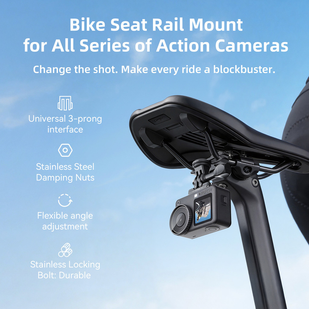AMagisn Kim Loại Ghế Kẹp Gắn Cho Insta360 Cho DJI Xe Đạp Ghế Sau Chụp Gắn Cho GoPro Cố Định Gắn Phụ Kiện