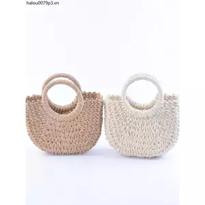 Mới Phù Hợp Với Ống Hút Túi Xách Túi Dệt Túi Tote Đi Biển Kỳ Nghỉ Bãi Biển Túi Nữ