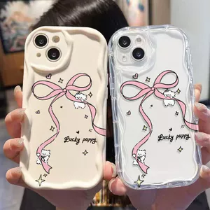 Ốp Lưng Cho Samsung Galaxy S26 S25 S24 S23 S21 S22 Plus Ultra 20 FE J7 Prime A03 A03S A02 A02S M02 A12 M12 A20 A30 Kem Vồng Cong Edge Motif Nơ NYK278