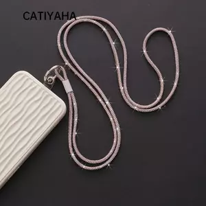 Dây chống thất lạc điện thoại CATIYAHA, Dây buộc điện thoại bằng kim cương giả sáng pha lê, Dây treo Bling Bling sang trọng Phụ kiện điện thoại