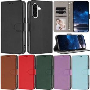 Ốp Lưng Sang Trọng Cho Samsung Galaxy A57 A37 A55 A35 A25 A15 A14 A54 A34 5G A15 4G A14 4G A24 4G Retro Khe Cắm Thẻ Ví Da Da Từ Flip Stand Bảo Vệ Vỏ