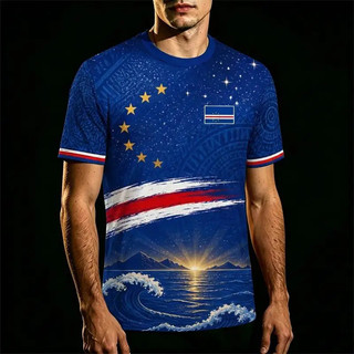Cape Verde Cờ In Jersey Nam Mới Nhanh Khô Thoáng Khí Bóng Đá Huấn Luyện Đồng Phục Nam Nữ Dạo Phố
