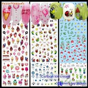 FAVORITEGOODS Móng Tay Nghệ Thuật Decal, Tím Ác Mắt Mùa Hè Miếng Dán Móng Tay, Phụ Kiện Móng Tay Rắn Dính Lâu Dài Thanh Trượt DIY Làm Móng Tay Decal