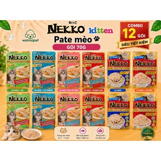 [Hộp 12 Gói] Nekko Pate Mèo Lớn 70g Thái Lan - Bổ Sung Dinh Dưỡng, Hỗ Trợ Lông Mượt Da Khỏe