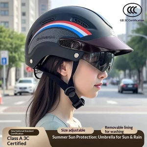 QMP Mùa Hè Xe Điện Mũ Bảo Hiểm Unisex Tiêu Chuẩn Quốc Gia Mới 3C Chứng Nhận An Toàn Vành Nam Nữ Bốn Mùa Đa Năng Nhẹ