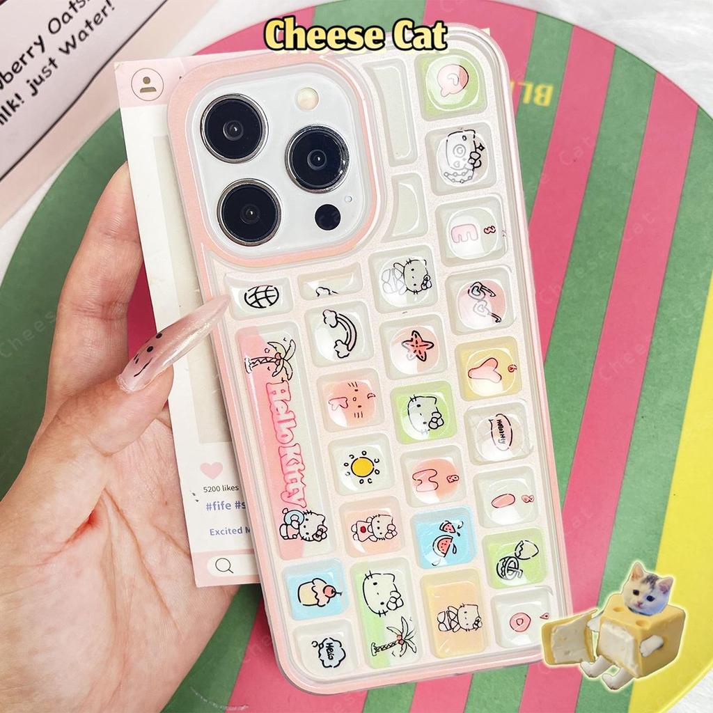 Ốp điện thoại bàn phím 3D Summer Kitty cho iPhone 11 14 13 15 12 16 17 Pro Max Giảm Căng Thẳng