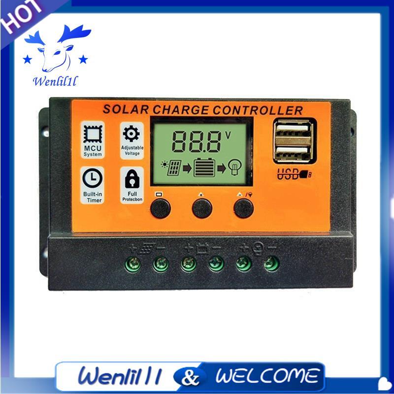 Bộ điều khiển sạc năng lượng mặt trời 100A với cổng LCD & USB có thể điều chỉnh cho hệ thống 12V / 24V