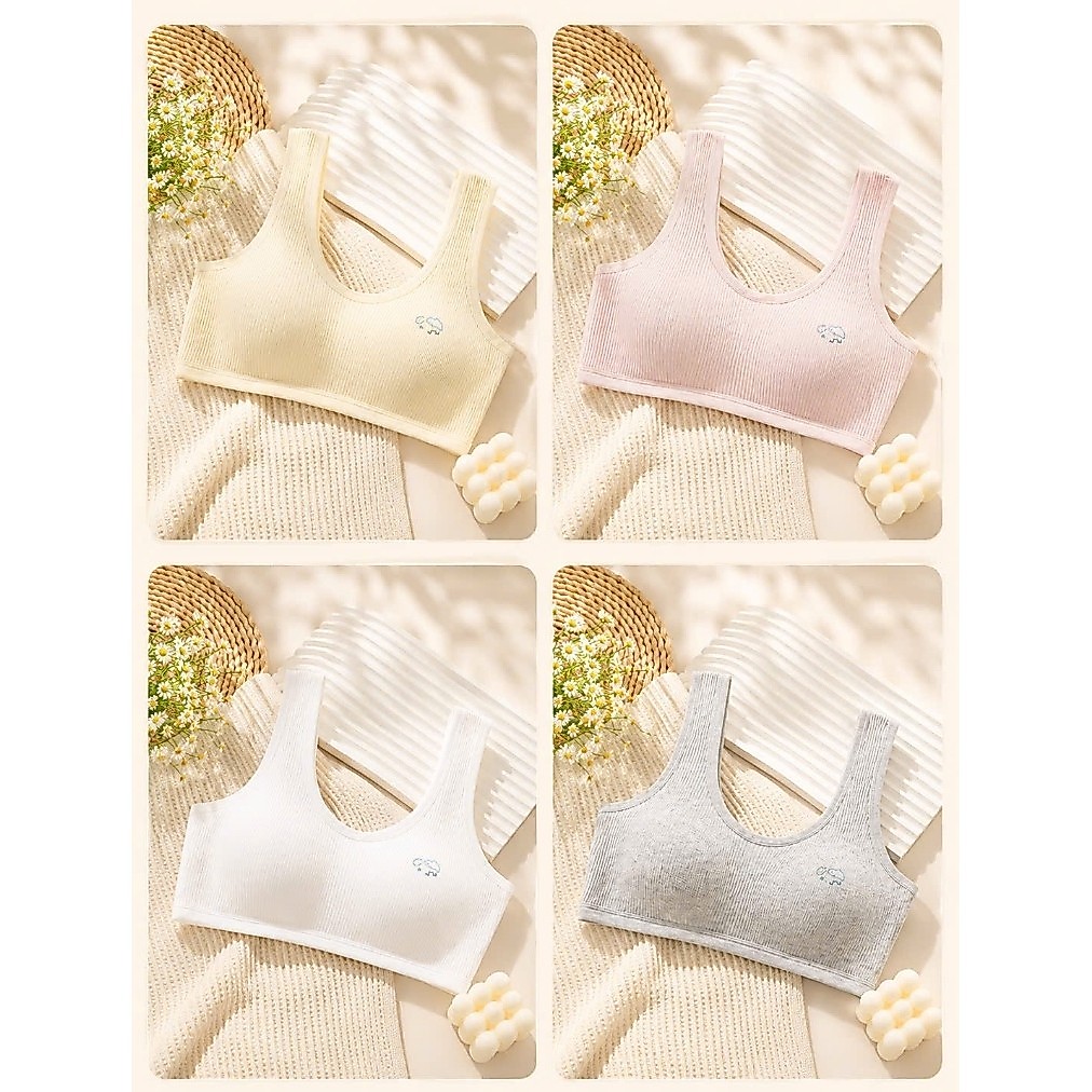 SET 2 - SET 3 - SET 4 Áo lót lá bé gái dậy thì cotton gân mềm mại thoáng khí co giãn 4 chiều cho học sinh [A161]
