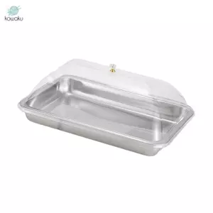 Đĩa Bánh Phục Vụ Đa Năng Món Ăn Khay Thép Không Gỉ Có Nắp Vòm Trong Suốt Hình Chữ Nhật Đĩa Thực Phẩm Hiển Thị Thích Hợp Cho Trái Cây Món Tráng Miệng Buffet Gi