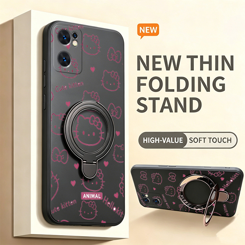 Ốp Lưng Cho OPPO Reno 7 5g Reno 7 4g Vỏ Điện Thoại Vỏ Mềm Silicon Chống Sốc Thiết Kế Mới Thẩm Mỹ Có Giá Đỡ Mèo Hồng Dễ Thương Cho Bé Gái Trong Suốt YTFUZJ1