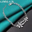 URMYLADY Bạc 925 Đôi Hoa Zircon Vòng Tay Nữ Tiệc Cưới Thời Trang Quyến Rũ Trang Sức