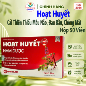 Hoạt huyết Nam Dược Giúp Hỗ trợ hoạt huyết, cải thiện thiếu máu não, đau đầu, chóng mặt - Hộp 50v