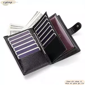 CPINCP Dây Kéo Túi Đựng Tiền Xu, Ví Da Dung Tích Lớn, Du Lịch Đa Thẻ Nam Nữ RFID Chặn Ly Hợp An Toàn Tổ Chức