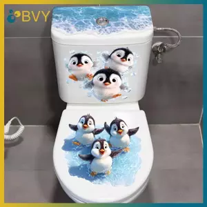 BVY Bơi Chim Cánh Cụt Nhỏ Nhà Vệ Sinh, Chống Thấm Nước Tự Dính, Decal Trang Trí Phòng Tắm, Bọc Ghế Nhà Vệ Sinh Stier.