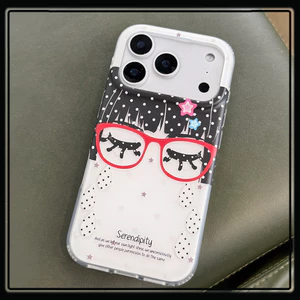 Cho iPhone 17 Pro Max 16 15 14P Phim Hoạt Hình Thời Trang Tóc Đen Cô Gái Serendipity Họa Tiết TPU Mềm Chống Sốc Vỏ Điện Thoại Chống Trầy Xước Vỏ Bảo Vệ Chống Bụi Bẩn